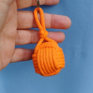 Orange cork floating nautical key chain Sailor float key ring Monkey fist Yacht keyring Boat Beach keyring Fisherman keyring Summer keychain