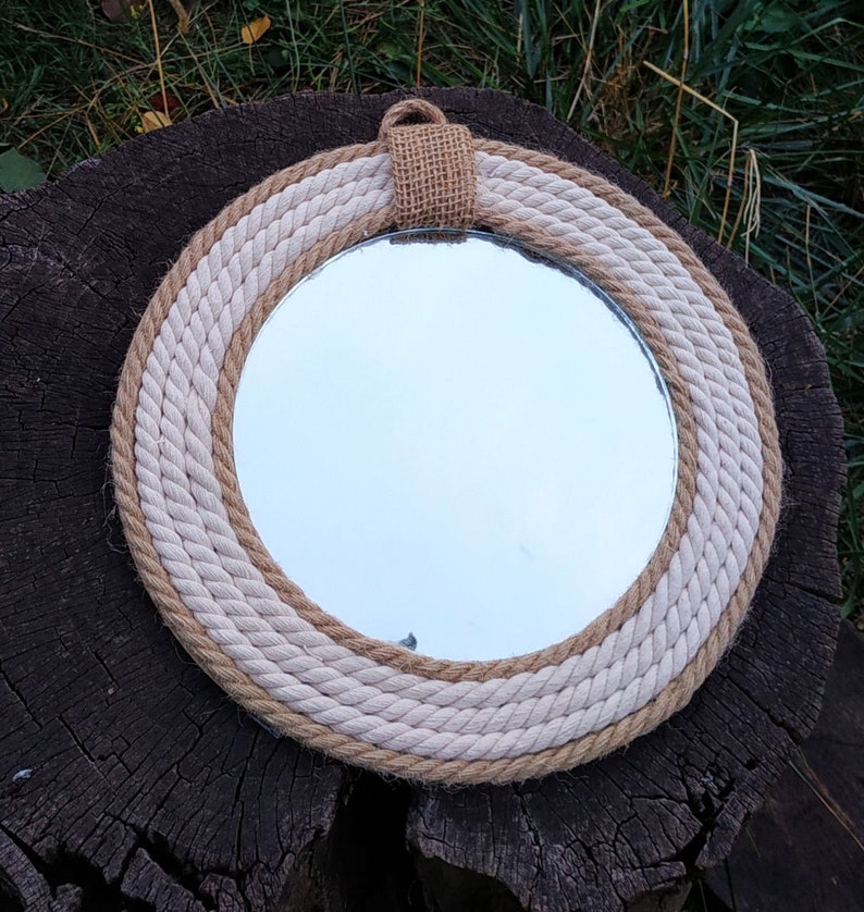 Nautical rope mirror 12 Rope wall round mirror Etsy