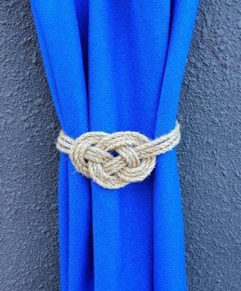 Jute rope curtain tie back Nautical Curtain Holdback Rope Etsy