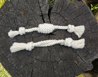 Set of 2 organic dog toy from natural pure cotton rope, eco-friendly dog toy, dog rope braided chew pet toy, organic chew toy