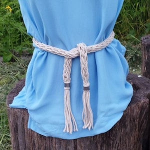 Ivory Nautical tassel waist belt, Braided Cotton Belt, Beach Summer Stylish belt, Twisted belt, Rope Woven Belt, Sailor belt, Surfer belt