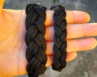 Pulsera de cordón negro surfero para hombre y mujer