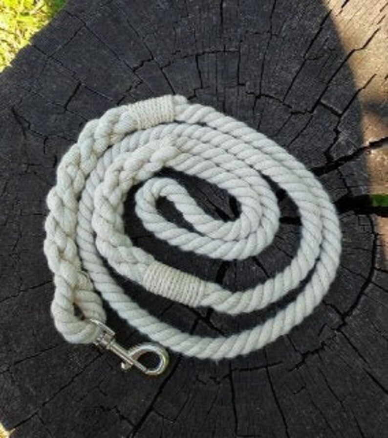Natural Cotton Rope Dog Leash Nautical Dog Leash Undyed Cotton Dog Leash Organic Cotton Rope Dog Leash Pet Wedding Soft Dog Leash Best Dog