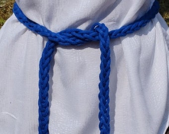 Navy blue nautical belt, Cotton cord belt, Sailor belt, Twisted belt, Surfer belt, Knot Rope Belt, Beach Summer belt, Stylish Fashion belt