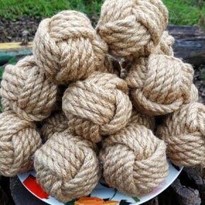 3.5&quot; wide Set of 6/10/12/15/18 Monkey Fist Rope Knot Nautical Wedding Party Table Decoration