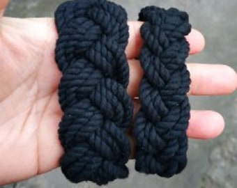 Bracciale con cordoncino nero, bracciale avvolgente in cotone, bracciale intrecciato nautico da uomo e donna da spiaggia estiva, bracciale con nodo marinaio, nodo testa di turco