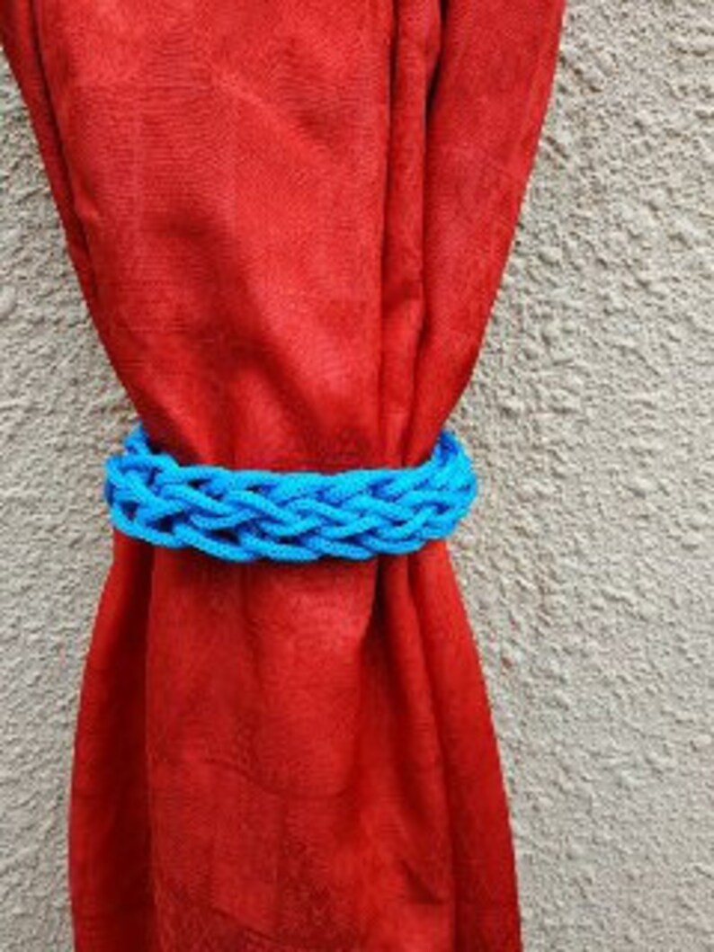 Nautical Curtain Tiebacks Blue Ties Chunky Curtain Tie Etsy