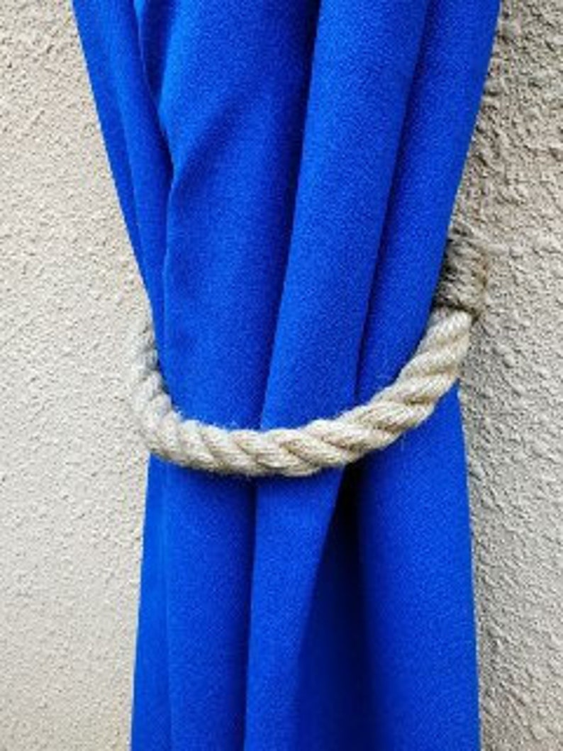 Set of 2 Thick Jute Rope Curtain Tiebacks Chunky Tieback Etsy