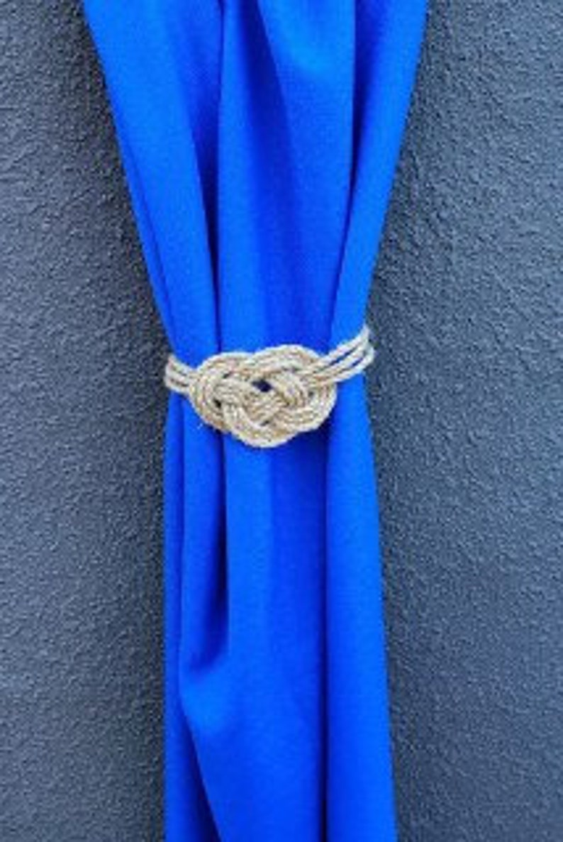 Jute rope curtain tie back Nautical Curtain Holdback Rope Etsy