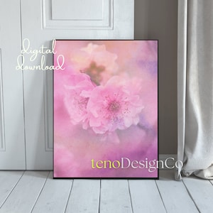 Pink Muted Flowers - Printable Wall Art