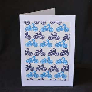 Carte de vœux de vélo - Impression Linoprint Mini faite à la main 5"x7" Vélo BMX