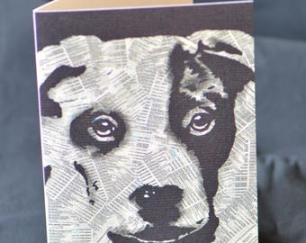 Dog Greeting Card - Terrier, Hound, Pets, Collage, Newspaper, PopArt, Art Cards animal birthday pet print art