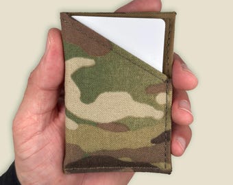 Minimalist Front Pocket Wallet, Multicam® Cordura® Slim Card Sleeve, Ultra Slim EDC Card Holder