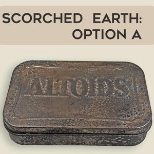 Wasteland Inspired Functional Prop - Gift Ready Hand-Charred Fallout Inspired Stash Tin with Tactical Insert Tin A