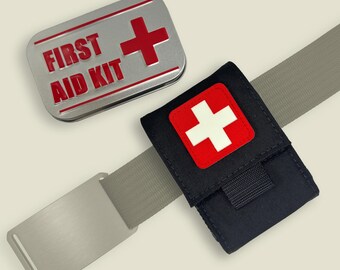 26pc First Aid Belt Pouch | EDC Pouch | First Aid Belt Pouch | IFAK | 26pc Stocked Tin | 1.5” belts