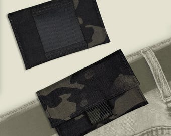EDC Pouch | Minimalist Wallet | Belt Pouch | Hook and Loop Closure | MultiCam® Black