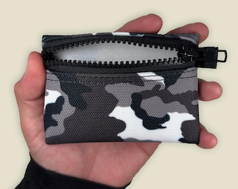 EDC Pouch | Black and White Camo | Zipper Pouch