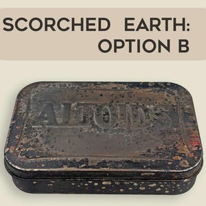 Wasteland Inspired Functional Prop - Gift Ready Hand-Charred Fallout Inspired Stash Tin with Tactical Insert Tin B