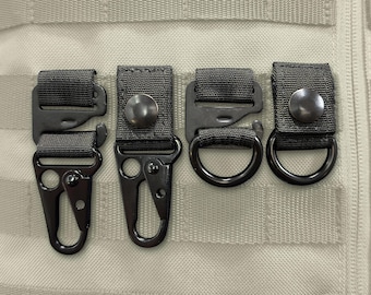 2-Pack MOLLE EDC Key Clip for Backpacks - Low Profile Bag Accessory - Heavy Duty Attachment and Gear Hook