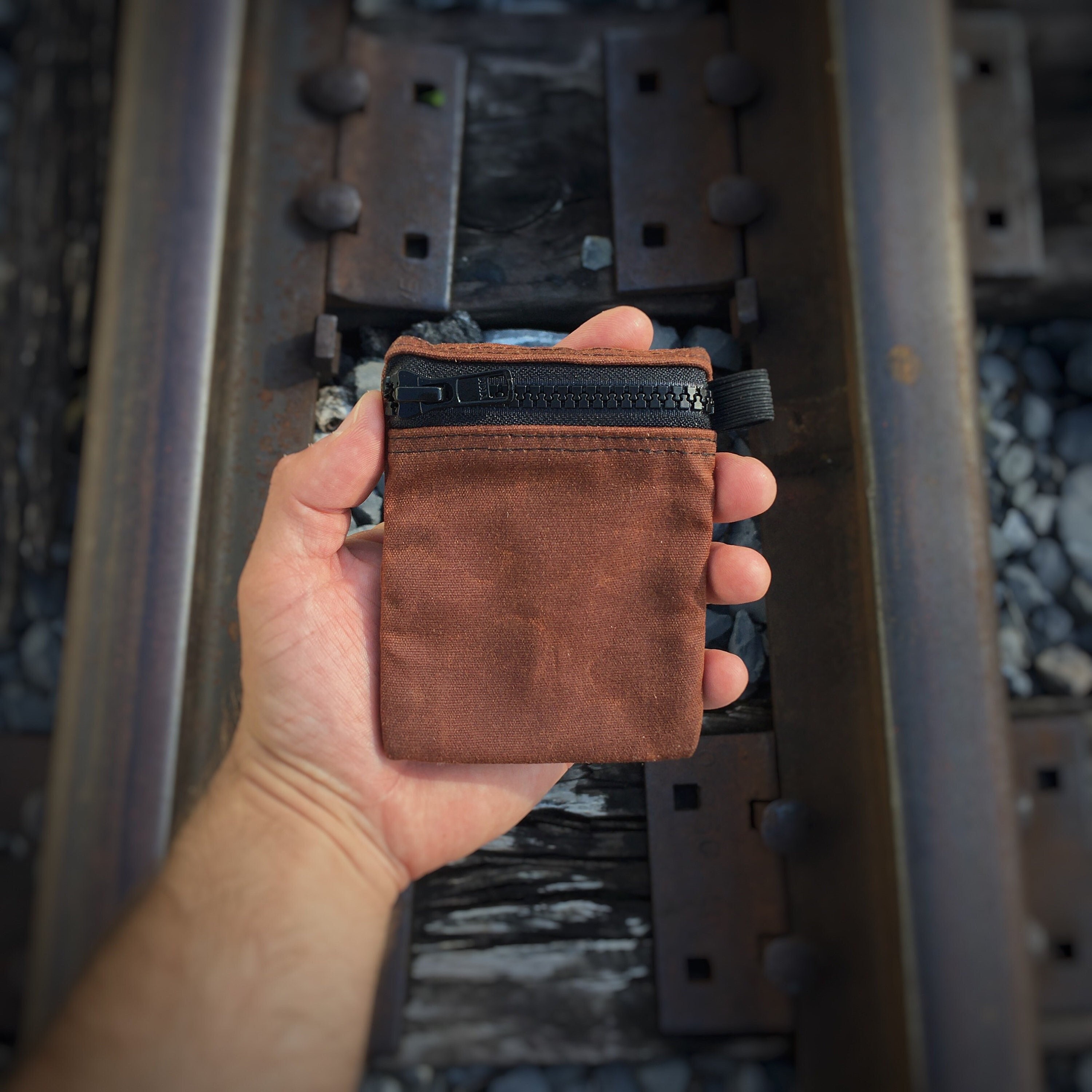 EDC Pouch Waxed Canvas Zipper Pouch Pocket Organizer for Everyday