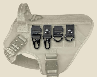 2-Pack Dog Vest MOLLE Attachment- Low Profile - G Hook - Sling Clip  - D Ring - Snap