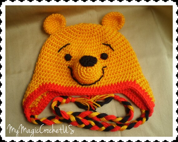 Items similar to Winnie the Pooh Crochet Hat Made with Soft yarn on Etsy