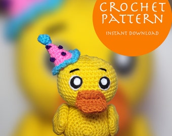 Patrón de ganchillo de pato de fiesta
