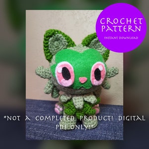 Grassy Cat Monster Crochet Pattern