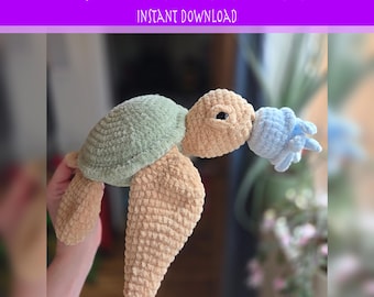 Scooter the Sea Turtle and Jellyfish Digital Crochet Pattern