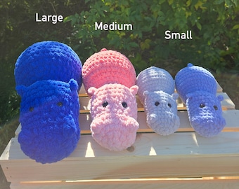 Peluches de hipopótamos de ganchillo