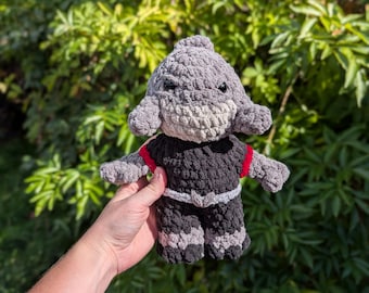 Peluche de ganchillo de ballena extraterrestre espacial