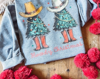 Howdy Christmas Tree - Graphic Western Christmas Sweater