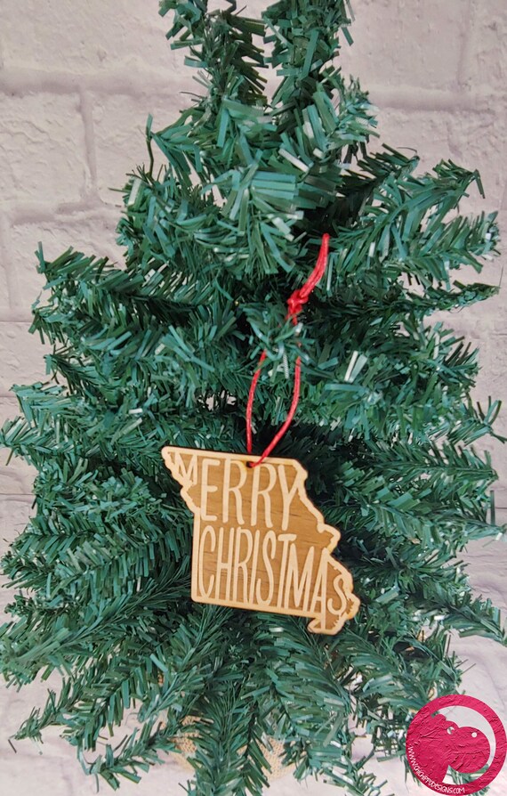 State of South Carolina Merry Christmas Engraved Wood Tree Ornament