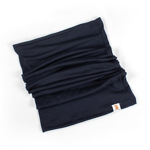 Merino Wool Neck Gaiter - Base Layer Weight - Navy Blue - Neck Scarf - Kids to Adults