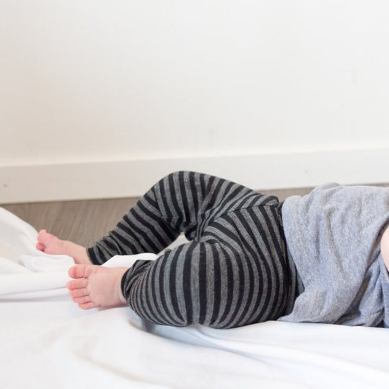 Red Stripes Yoga style Waist Baby Wool Leggings Kids wool Leggings 0-3m Merino Wool Leggings for Kids SALE 3-9m