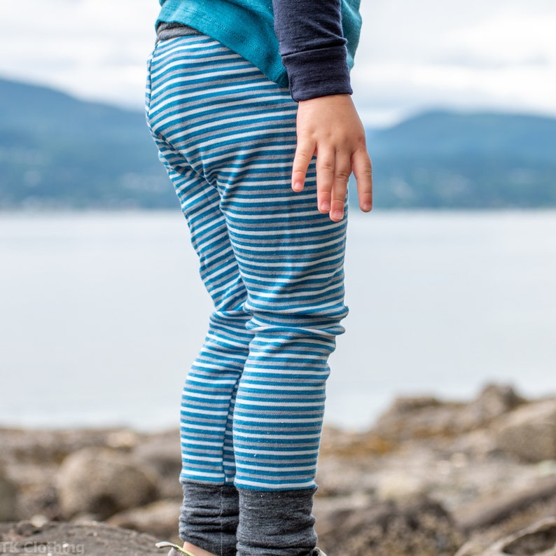 SALE 09m Merino Wool Adjustable Leggings Blue Grey Etsy