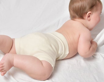 Felted Organic Merino Wool Shorties - Natural / Diaper Cover / Oeko-Tex Standard 100 Certified