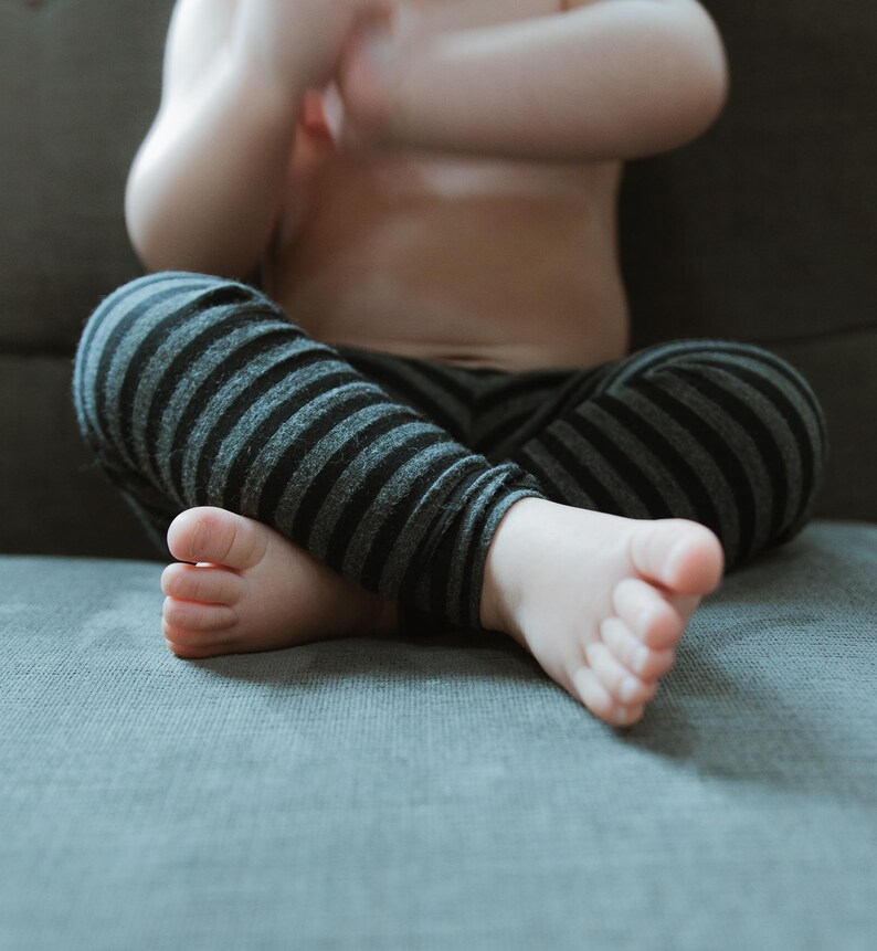 Red Stripes Yoga style Waist Baby Wool Leggings Kids wool Leggings 0-3m Merino Wool Leggings for Kids SALE 3-9m