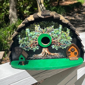 BIRDHOUSE, Tree Of Life Birdhouse, Crooked Birdhouse, Unique Birdhouse, Large Birdhouse, Bird Decor, Yard Decor, Fairy Birdhouse,