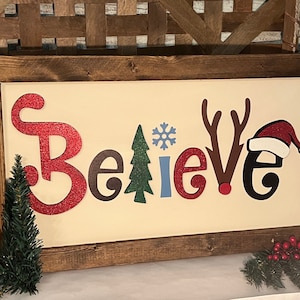 Believe Christmas Sign, Believe Sign, Christmas Decor, Holiday Believe Sign, Christmas Sign, Holiday Decor, 3D Believe Sign