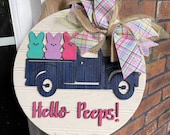 Spring Door Sign, Spring Truck Sign, Peep Sign, Easter Decor, Welcome Easter Sign, Welcome Peep Sign, Spring Door Sign, DIY Sign