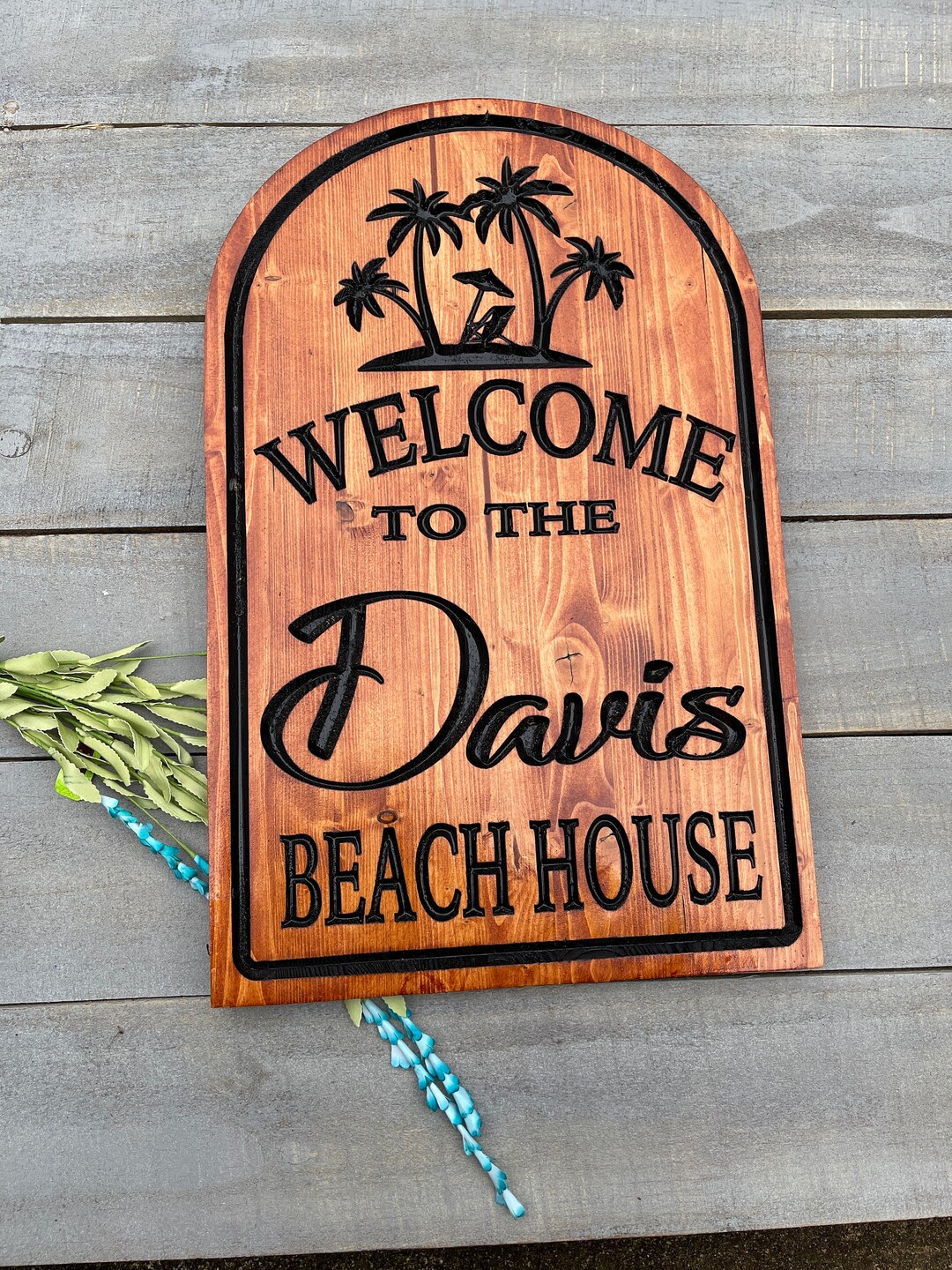 Beach House Sign, Beach House Decor, Beach Name Sign, Outdoor Beach