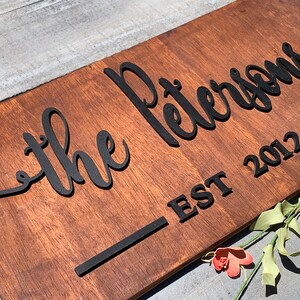 Last Name Sign / Custom Wood Sign / Established Sign / Personalized Wedding gift / Wedding Sign / 3D Sign / Family Name Sign