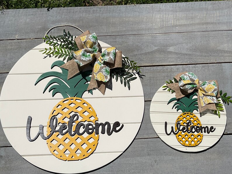 Pineapple Sign Pineapple Decor Pineapple Door Etsy
