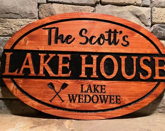 Lake House Sign, Personalized Lake Sign, Custom Lake House Sign, Lake Sign, Lake House Decor, Engraved Lake Sign, Outdoor Lake Sign