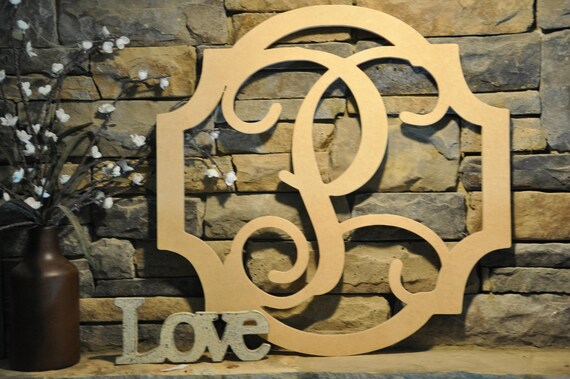 Wooden Monogram Sign Door Hanging Monogram Sign Front Door Sign Monogram Door Hanger Raw Wood Sign Wood Sign House Warming Gift