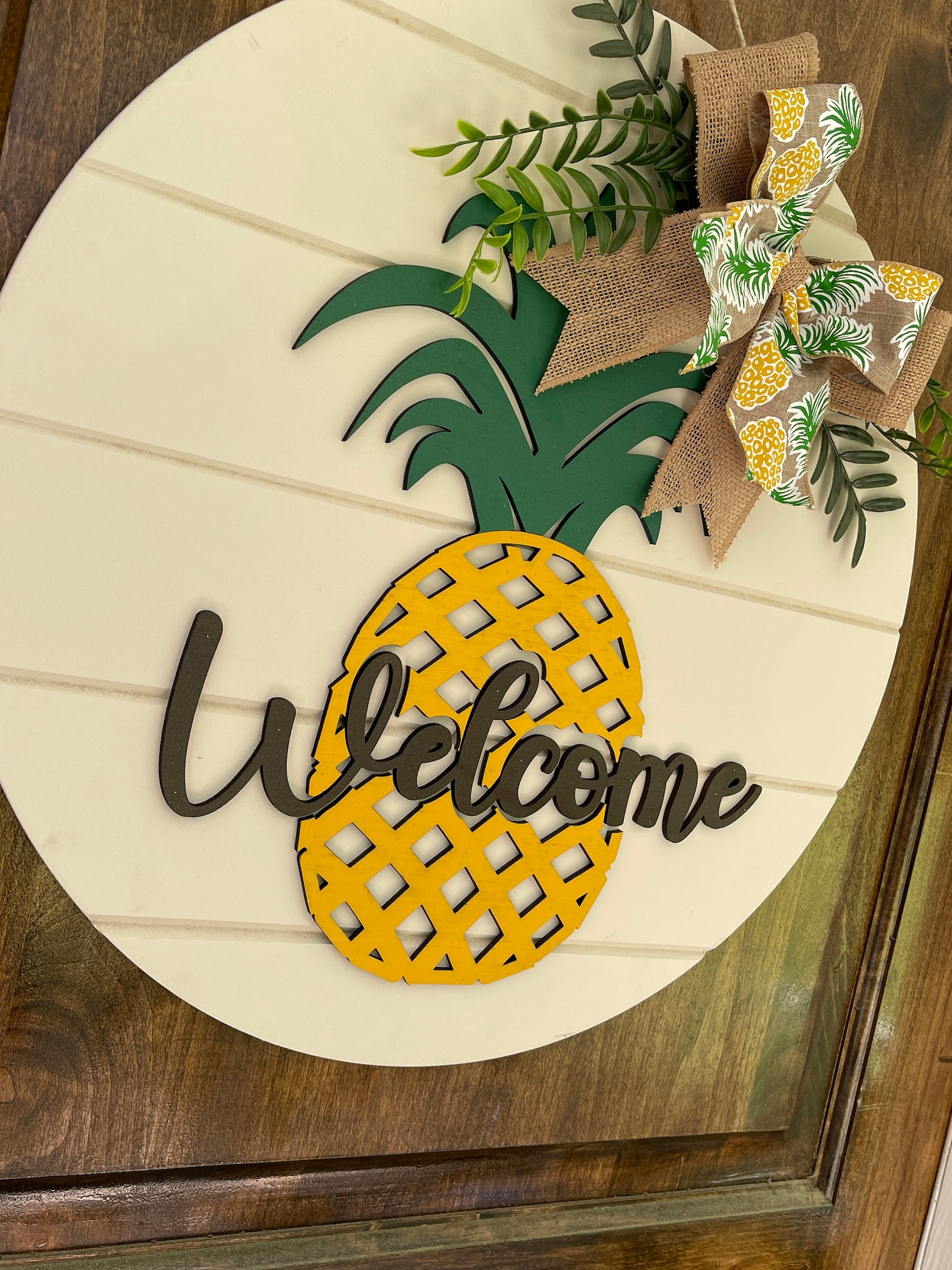 Pineapple Sign Pineapple Decor Pineapple Door Etsy