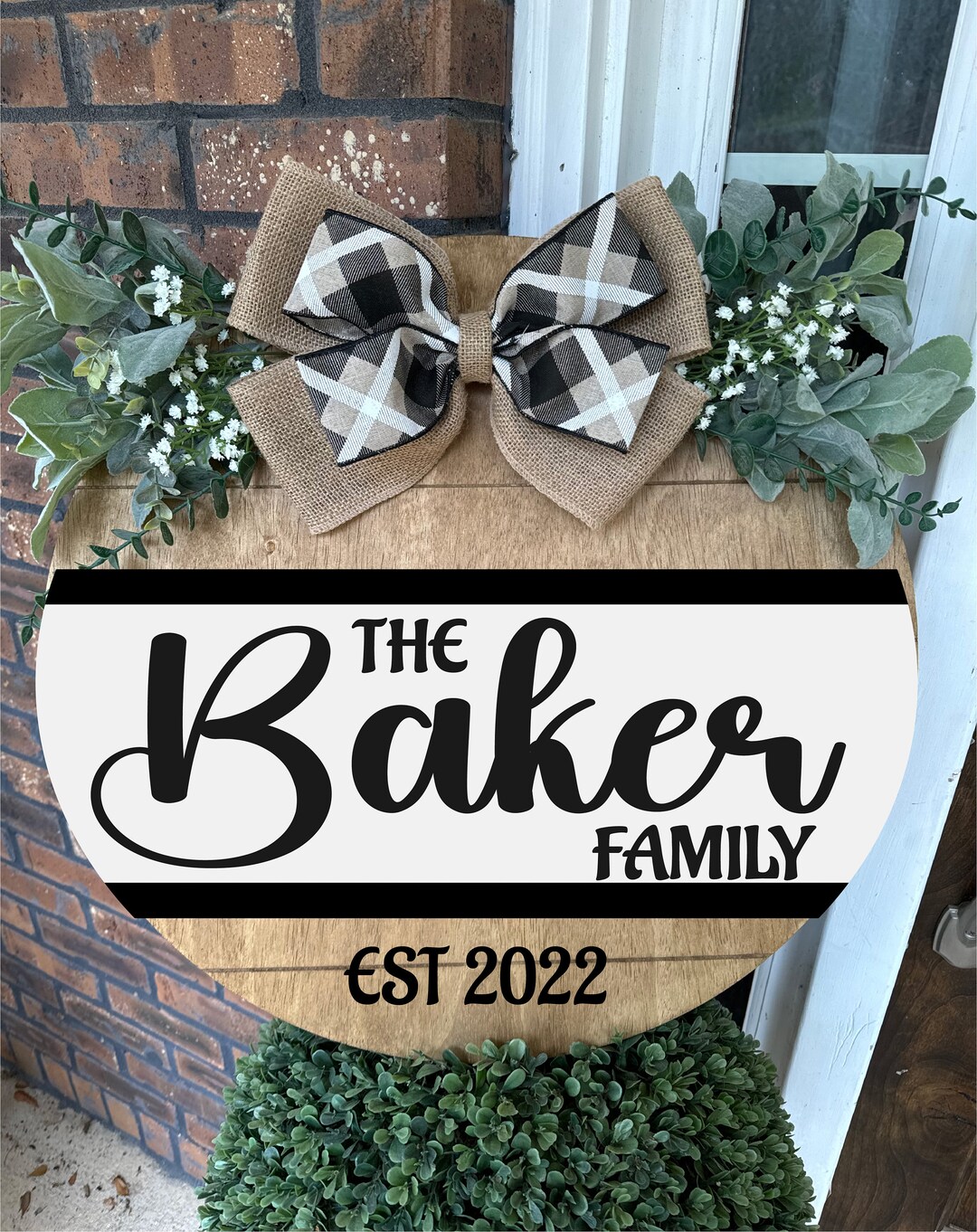 Front Door Decor | Last Name/family | Year Round Wreath | Front Door ...