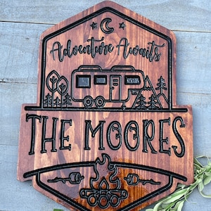 Camper Sign, RV Sign, Engraved Rv Sign, Campsite Flag, RV Flag Hanging, RV Hanging Sign, Personalized Rv Sign