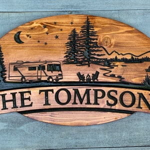 RV Sign, Camper Sign, Engraved Rv Sign, Campsite Flag, RV Flag Hanging, RV Hanging Sign, Personalized Rv Sign image 3